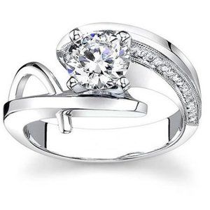 💝Exclusive 925 Silver Plated Classy CZ Wedding Ring, GPMB1488